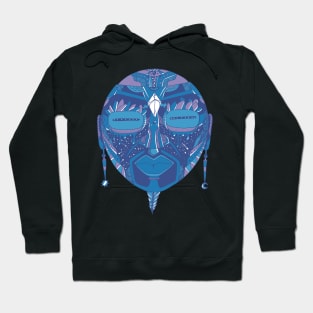 Mountain Blue African Mask 2 Hoodie